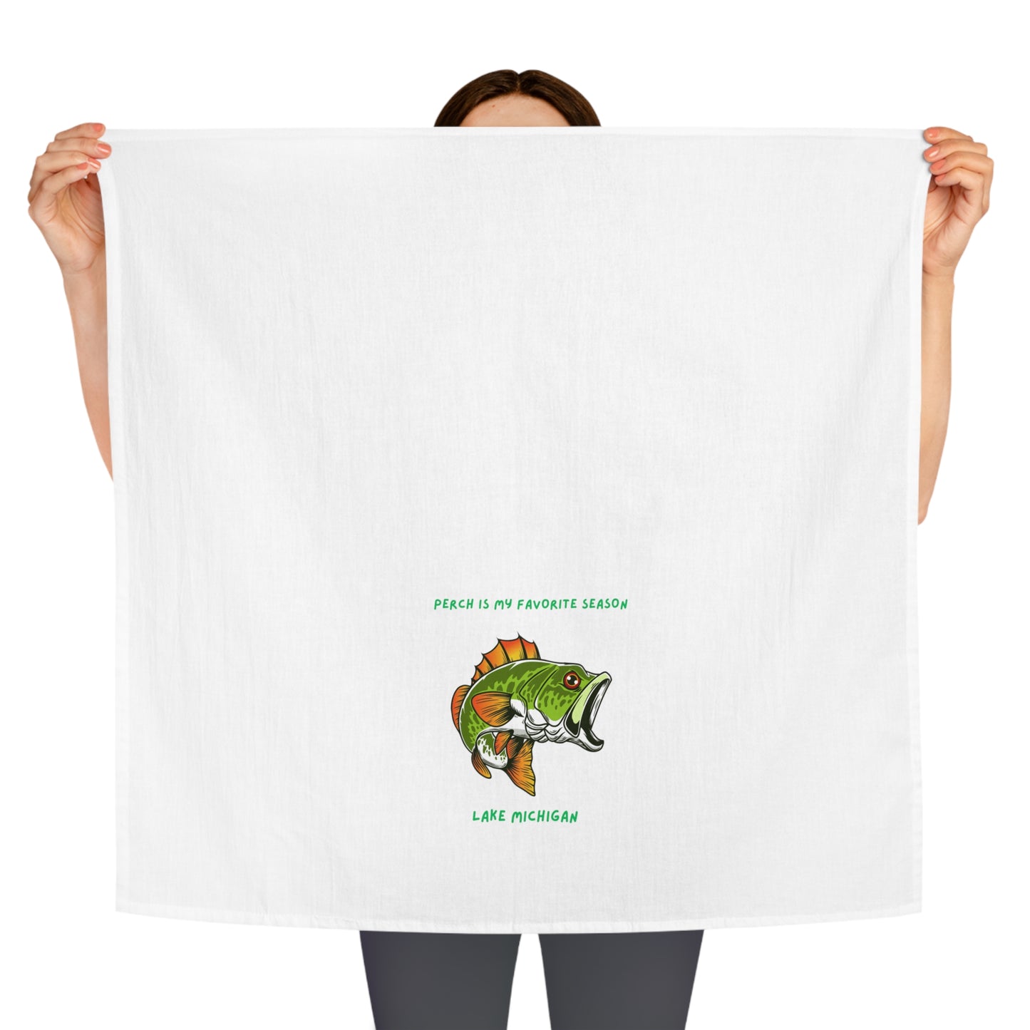 Perch is my favorite season-Lake Michigan-Tea Towel