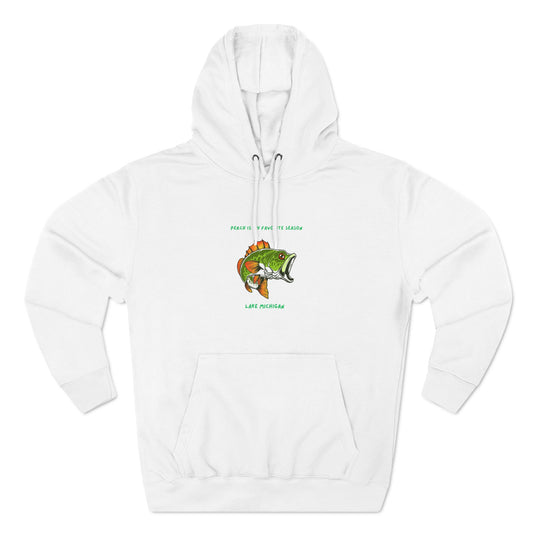 Perch is my favorite season-Lake Michigan-Three-Panel Fleece Hoodie