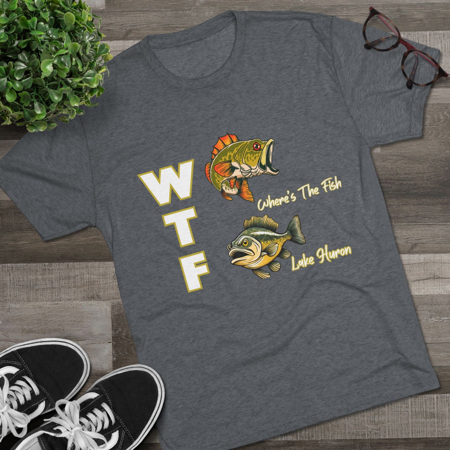 WTF-Lake Huron-Unisex Tri-Blend Crew Tee