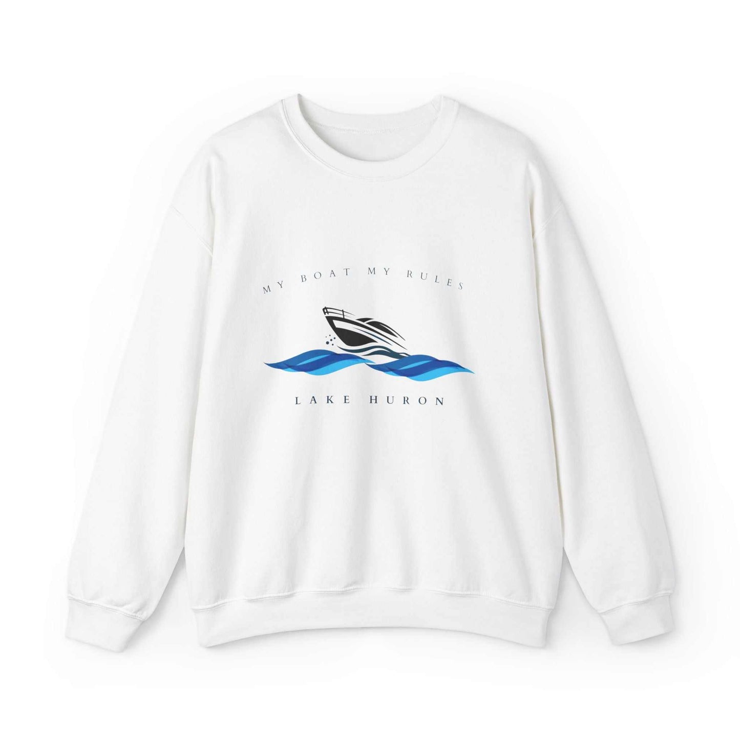 My Boat-My Rules-Lake Huron- Sweatshirt: Unisex, Heavy blend, crewneck