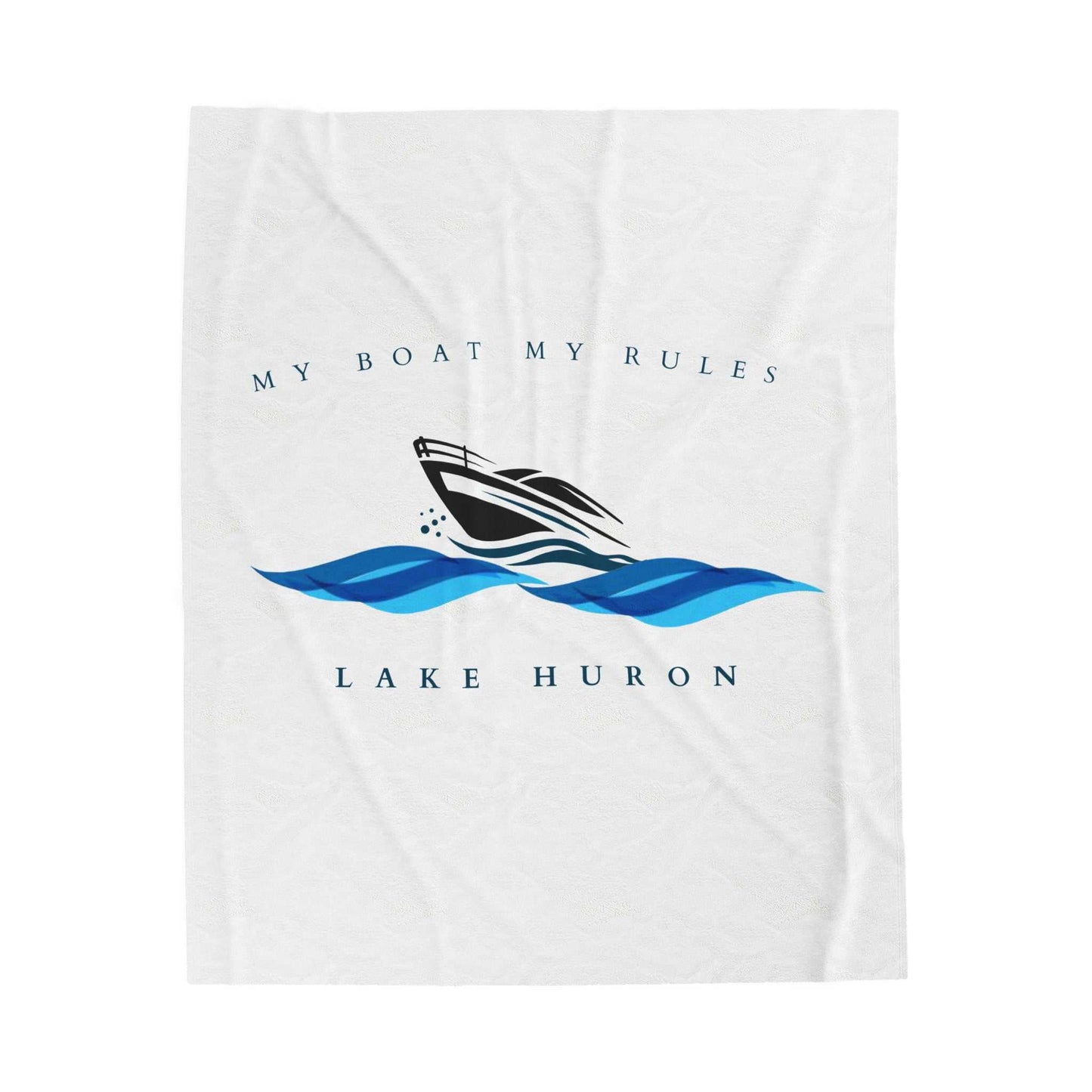 My Boat My Rules-Lake Huron-Velveteen Plush Blanket