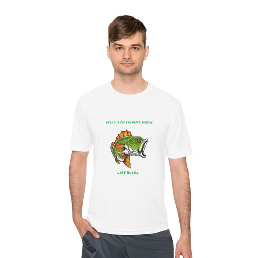 Perch is my favorite season-Lake Huron-Unisex Moisture Wicking Tee