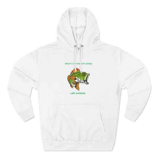 Perch is my favorite season-Lake Superior-Three-Panel Fleece Hoodie