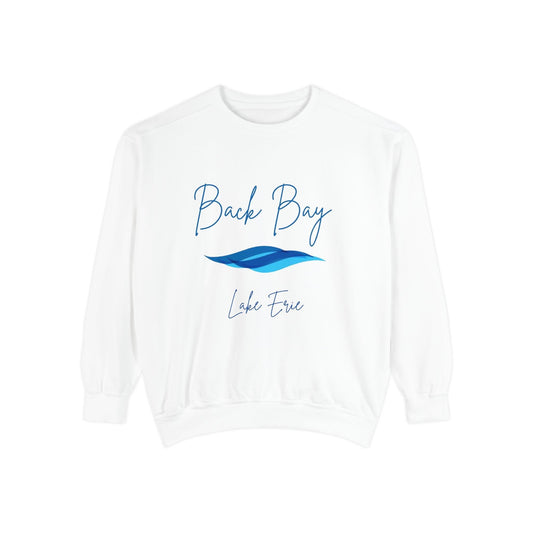 Luxurious unisex sweatshirt with Back Bay Lake Erie cursive design.