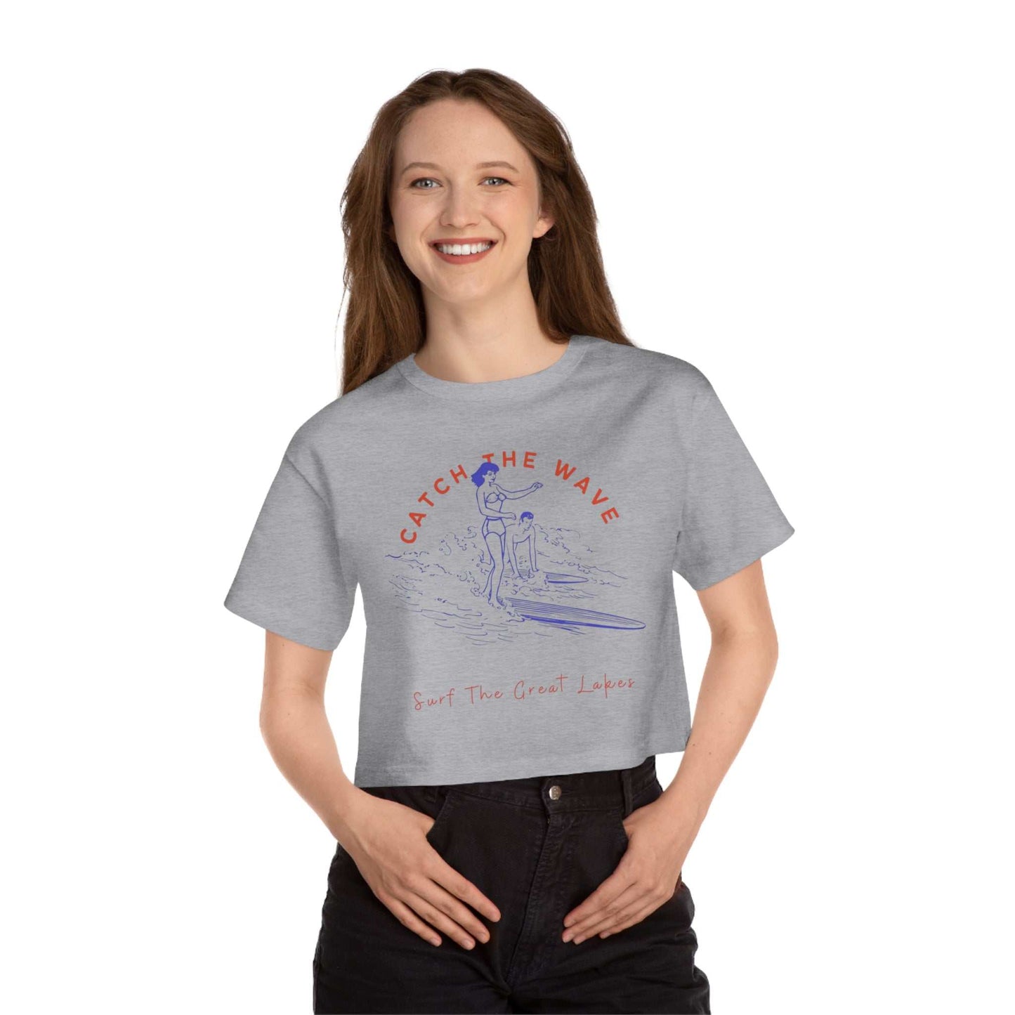 Catch The Wave-The Great Lakes-Cropped T-Shirt Women's Champion Heritage