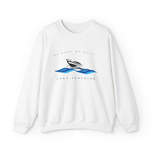 My Boat-My Rules-Lake Superior-Sweatshirt: Unisex, Heavy blend, crewneck