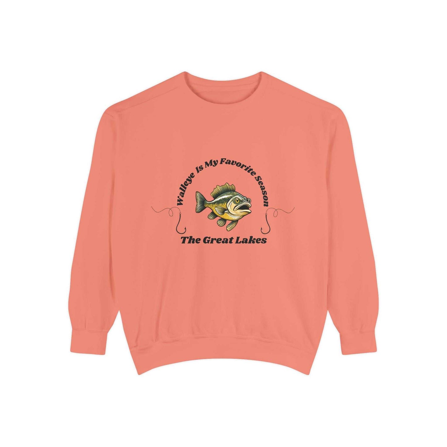 Luxurious unisex sweatshirt with a Walleye design, perfect for Great Lakes style and comfort.