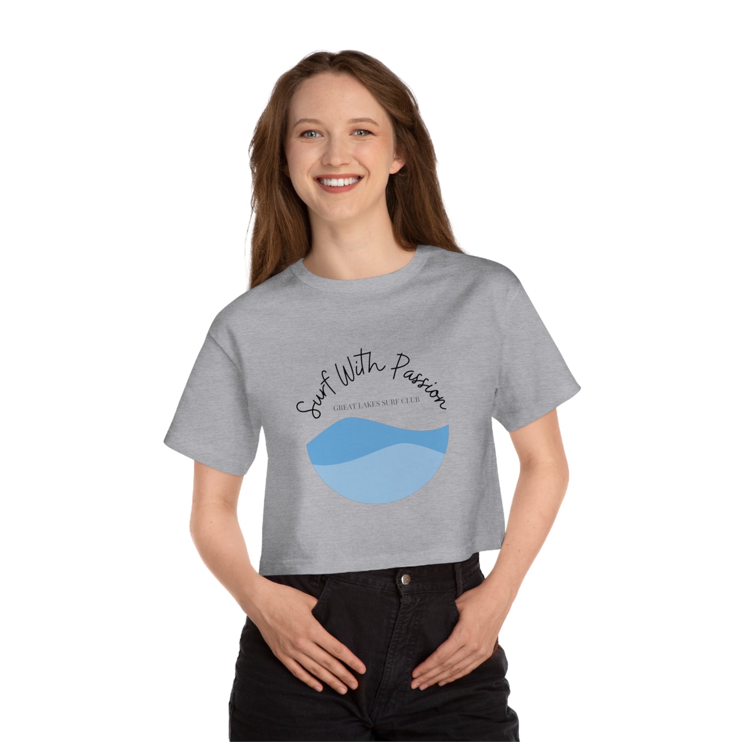 SurfWith Passion-The Great Lakes-Cropped T-Shirt Women's Champion Heritage