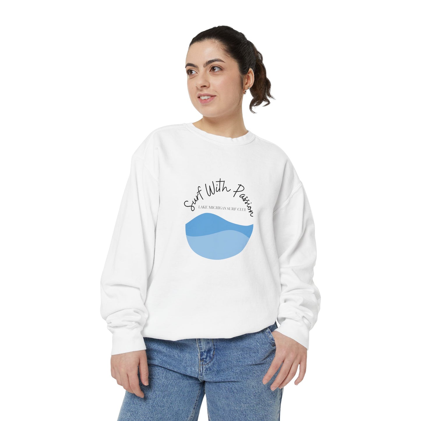 Surf With Passion-Lake Michigan-Luxurious Unisex Sweatshirt