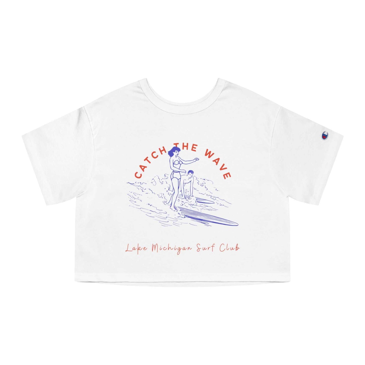 Catch The Wave-Lake Michigan-Cropped T-Shirt Women's Champion Heritage