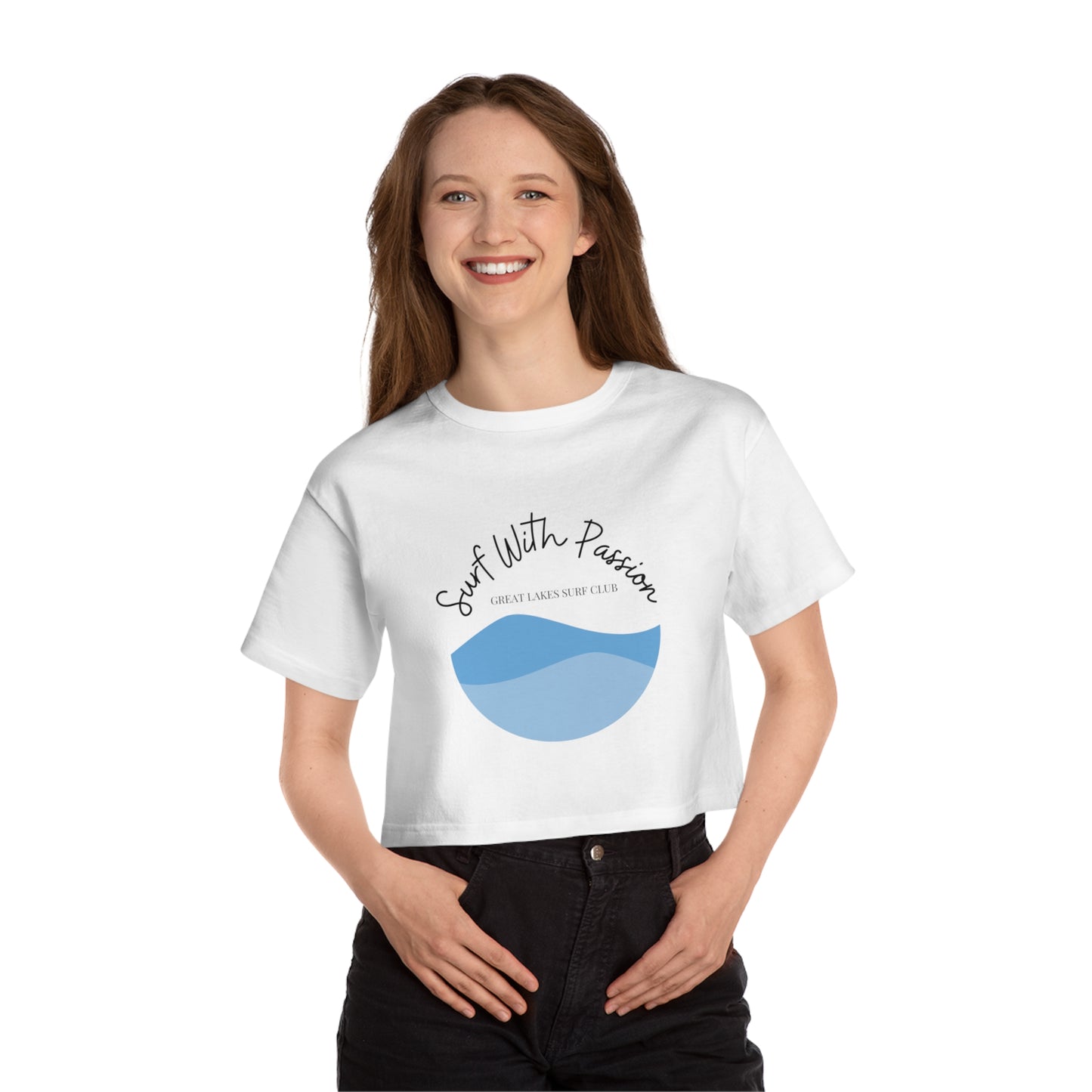 SurfWith Passion-The Great Lakes-Cropped T-Shirt Women's Champion Heritage