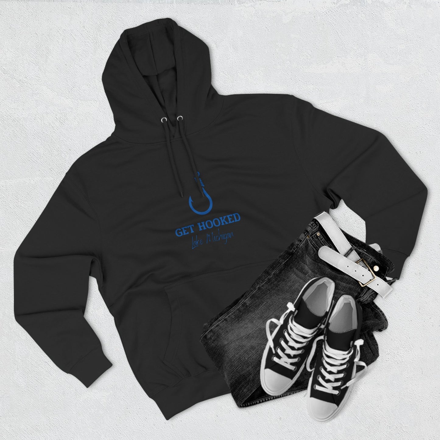 Get Hooked-Lake Michigan-Three-Panel Fleece Hoodie